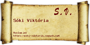 Sóki Viktória névjegykártya
